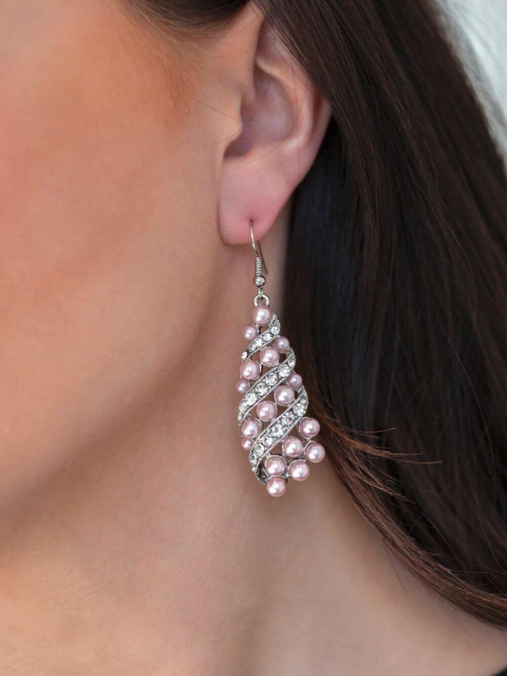 Paparazzi Jewelry Accessories - Ballroom Waltz - Pink Earrings - Vintage